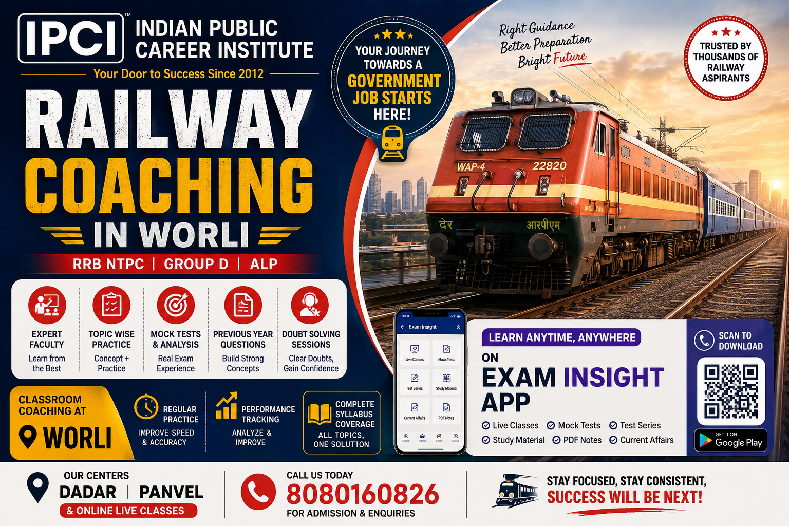 Best Railway Institution in Worli for RRB NTPC, Group D & ALP Exams