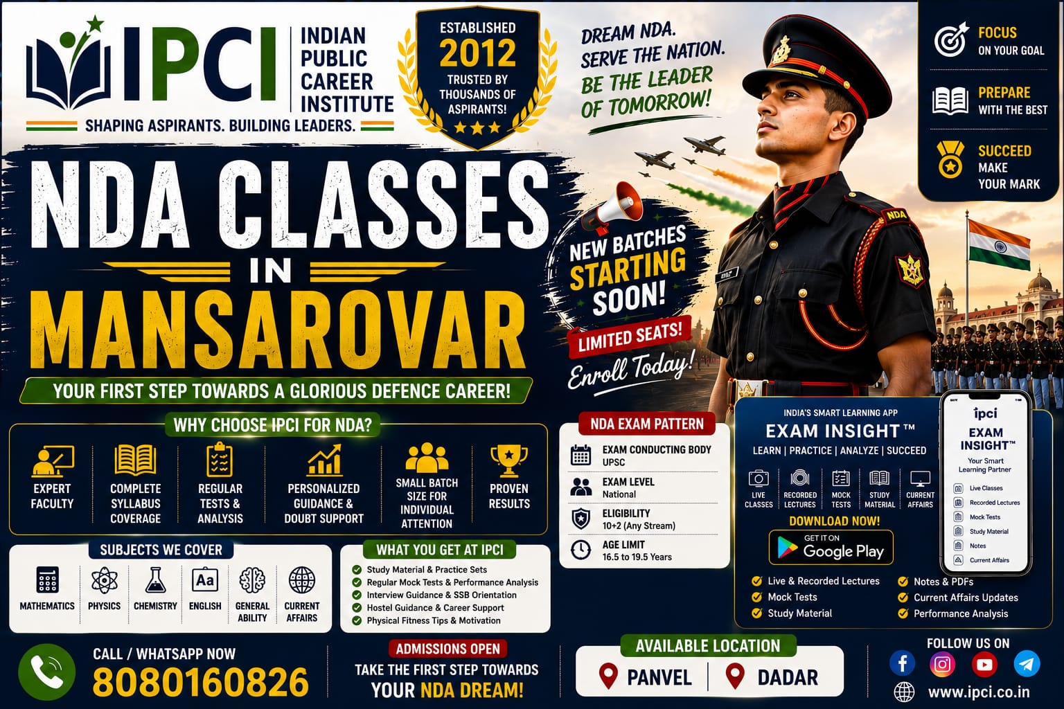 NDA Classes in Khandeshwar – Begin Your Defence Career with IPCI
