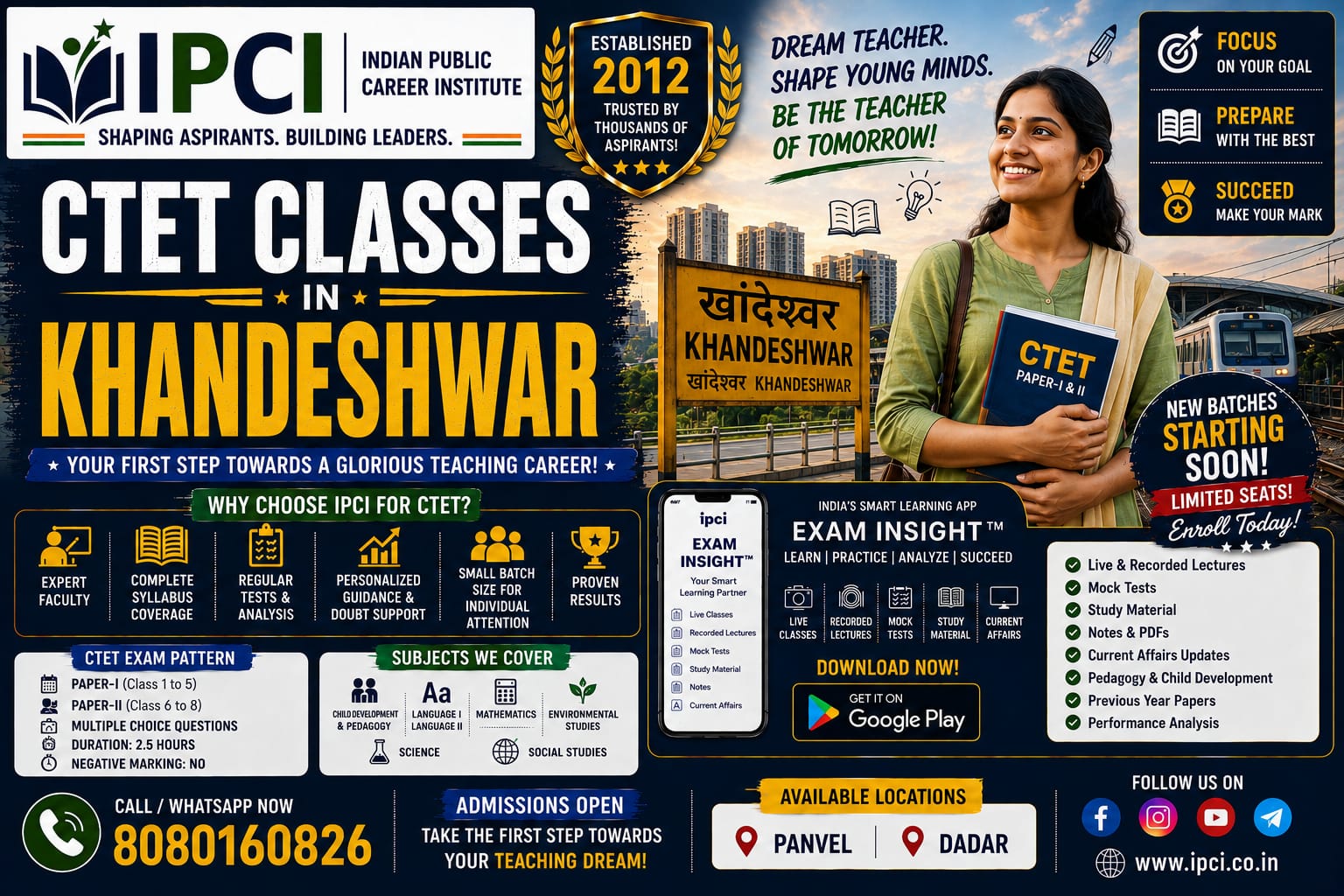 CTET Classes in Khandeshwar – Professional Teacher Exam Coaching