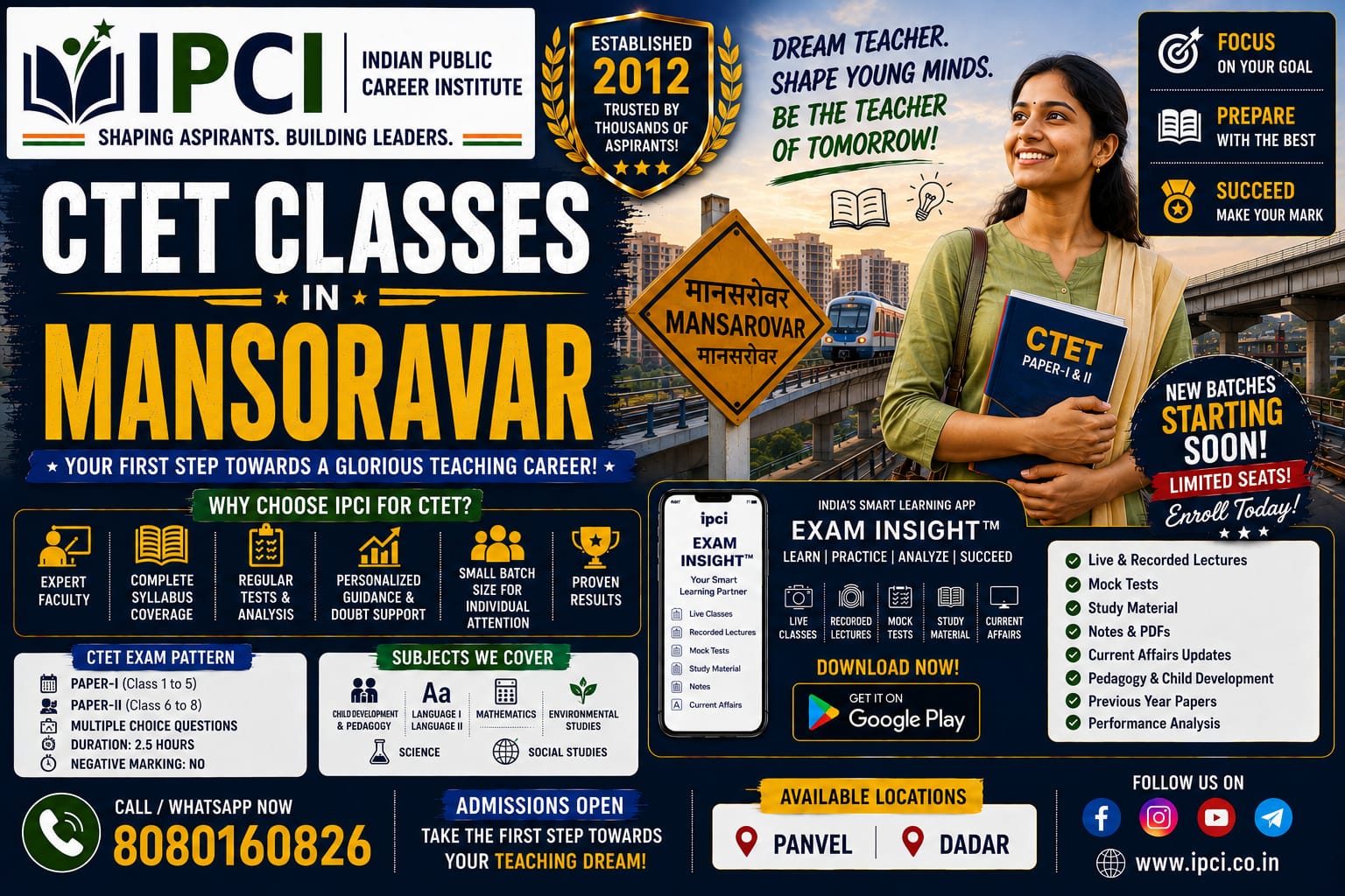 Best CTET Classes in Mansarovar – Smart Teacher Exam Preparation