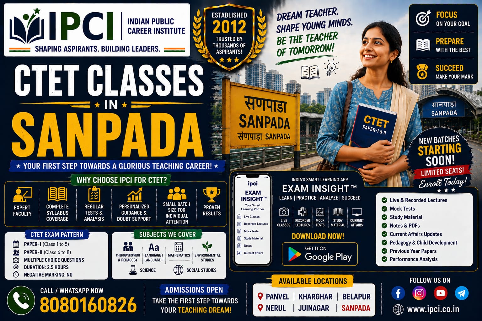 Best CTET Classes in Sanpada – Expert Teacher Exam Coaching with Exam Insight