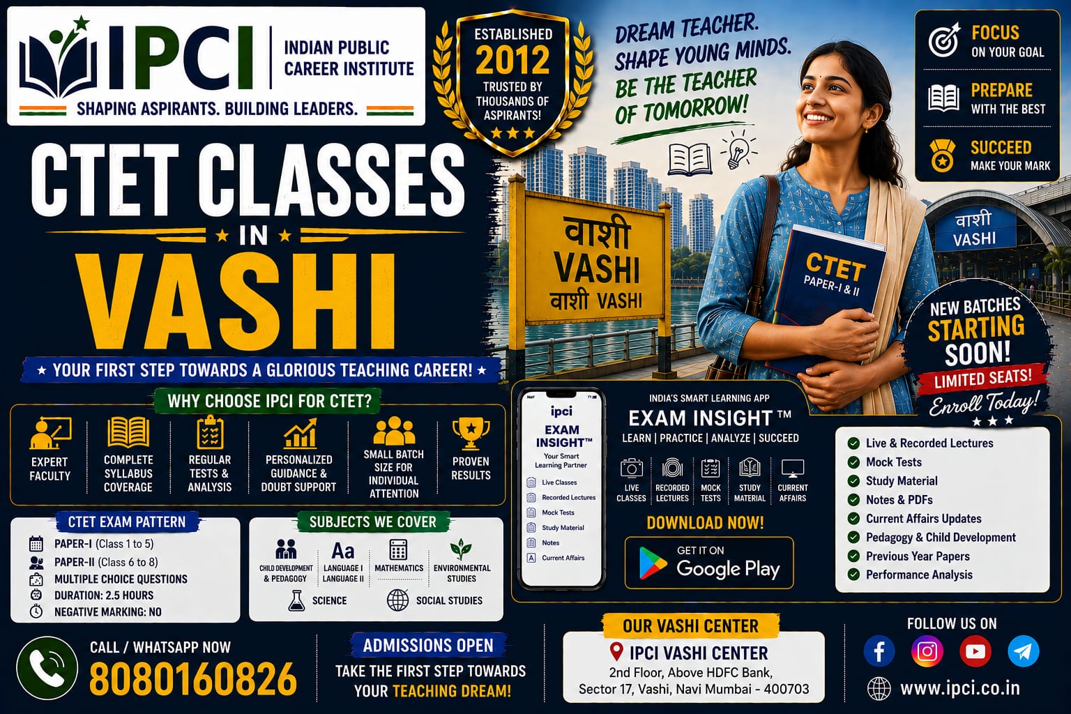 Best CTET Exam Classes in Vashi – Best Coaching for CTET Preparation with IPCI