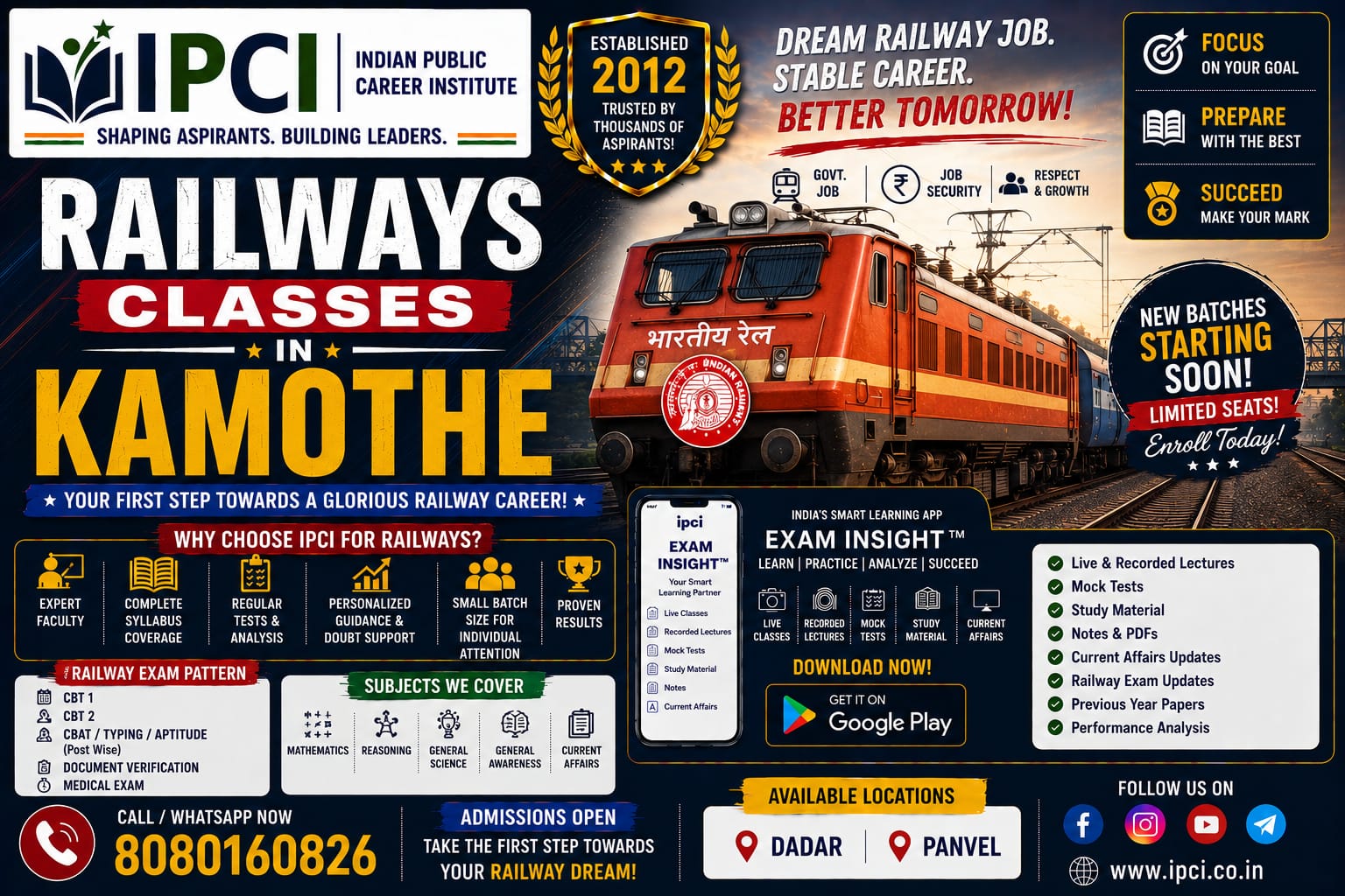 Best Railways Exam Classes in Kamothe – Expert Railway Exam Preparation with Exam Insight