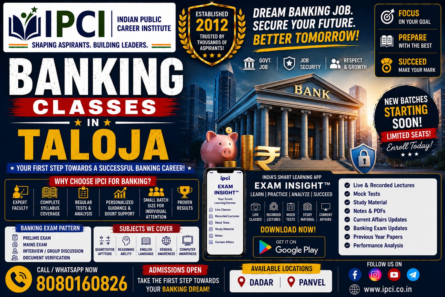 Best Banking Coaching in Taloja β Expert Bank Exam Preparation with Exam Insight
