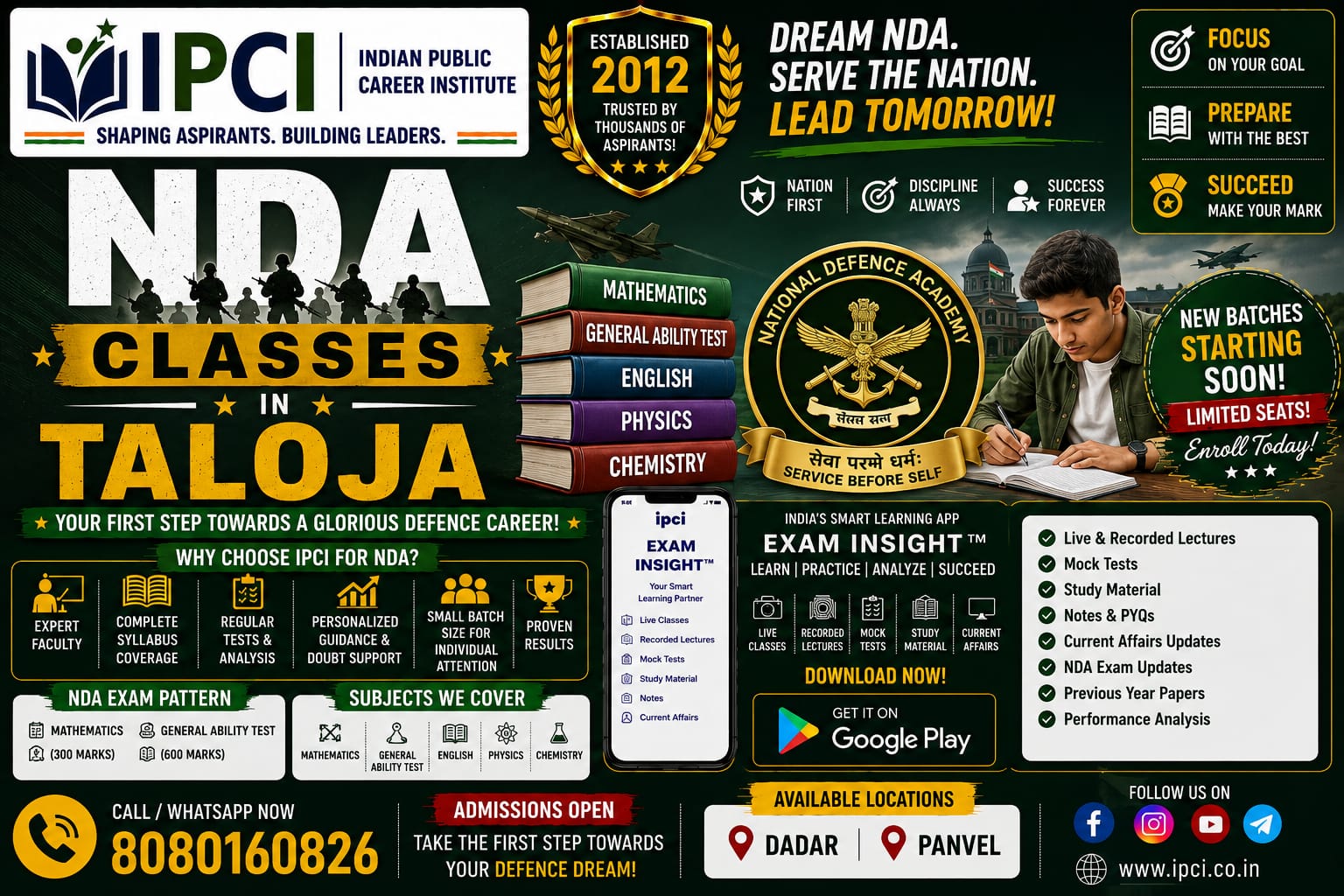Best NDA Classes in Taloja β Professional Defence Exam Coaching with Exam Insight