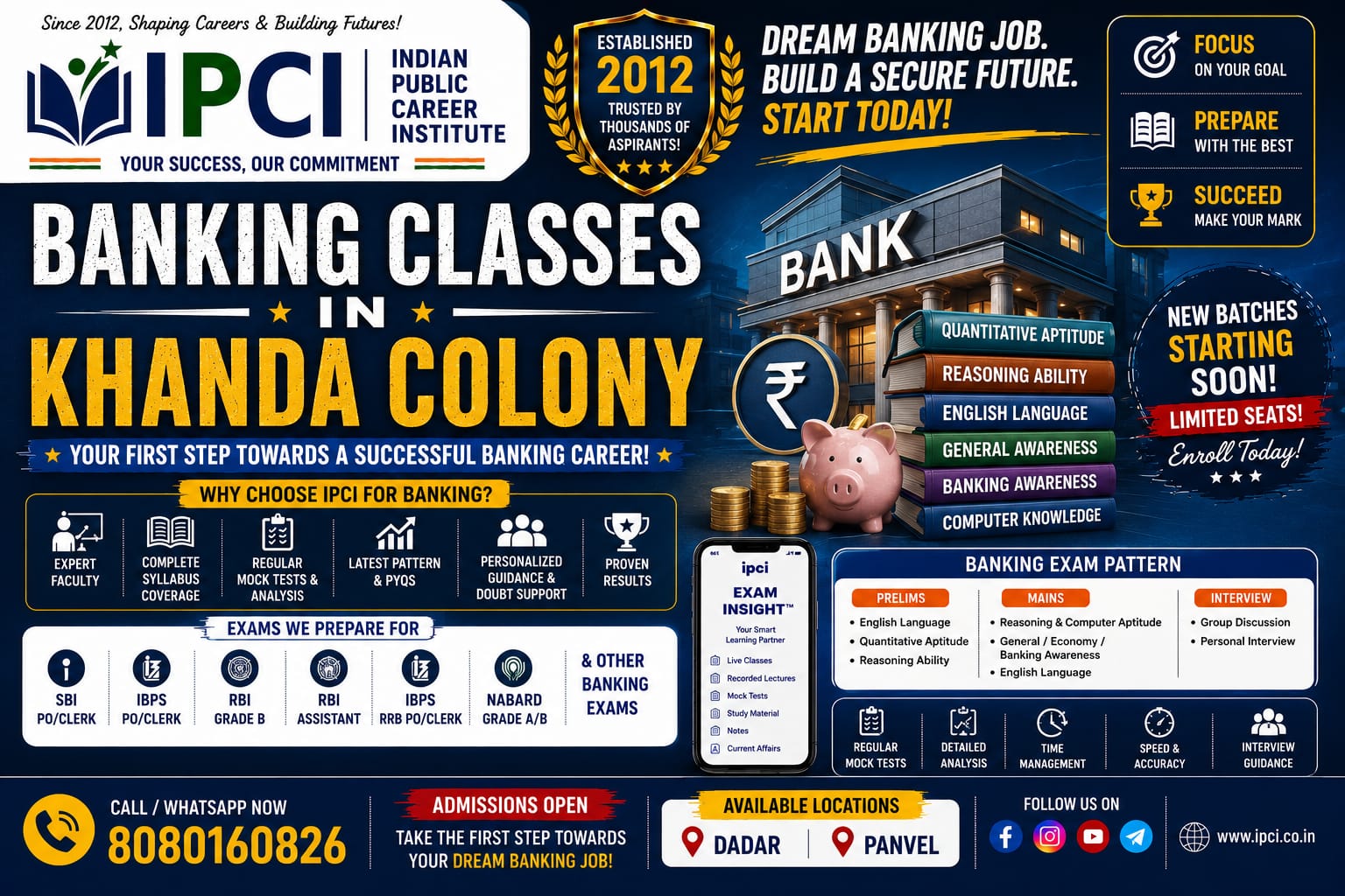 Best Banking Exam Classes in Khanda Colony β Expert Bank Exam Preparation with Exam Insight