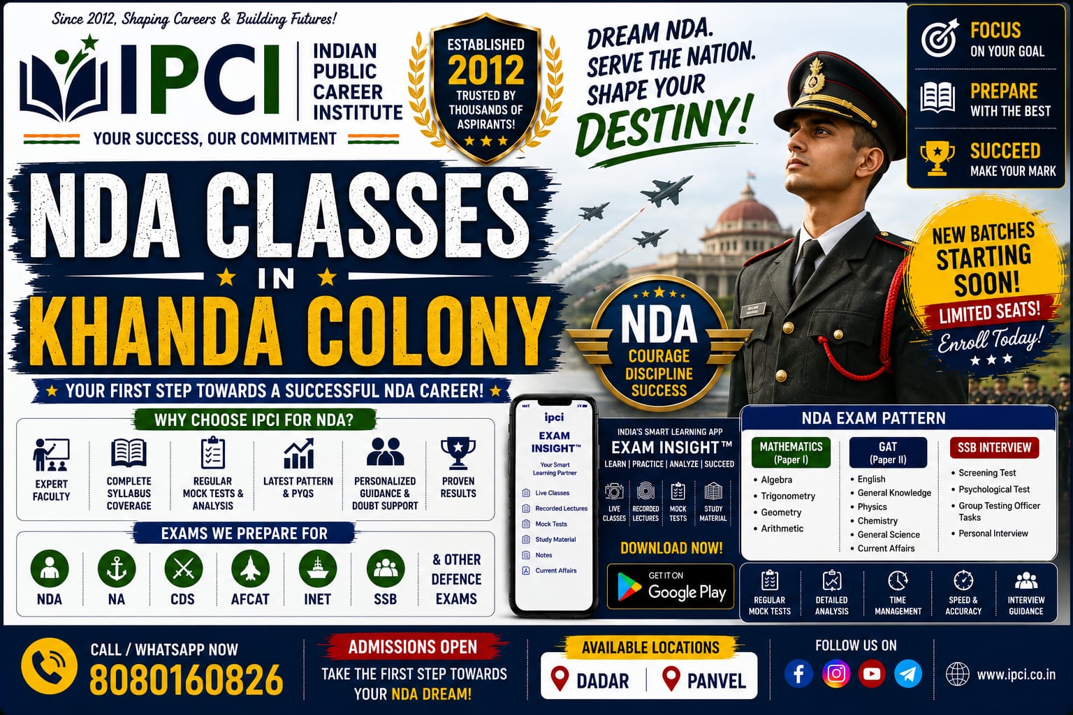 Best NDA Classes in Khanda Colony – Professional Defence Exam Coaching with Exam Insight
