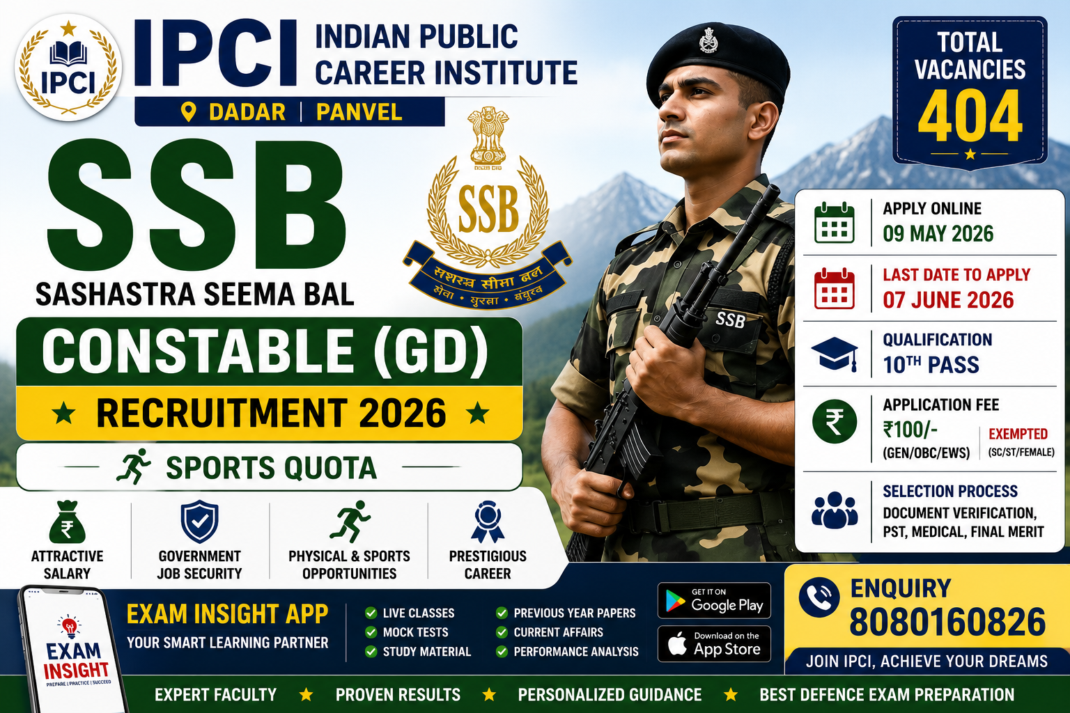 SSB Constable GD Recruitment 2026 Notification Out – Apply Online for 404 Posts | Exam Insight
