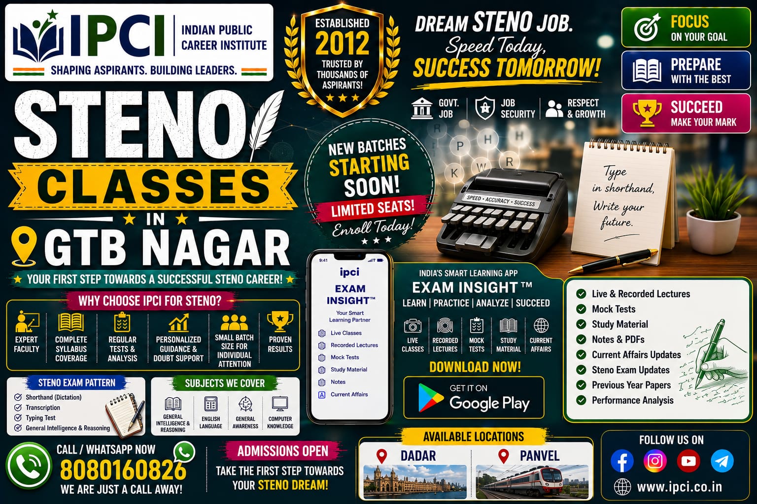 Best Stenographer Classes in Mahalaxmi | SSC Stenographer Coaching Classes