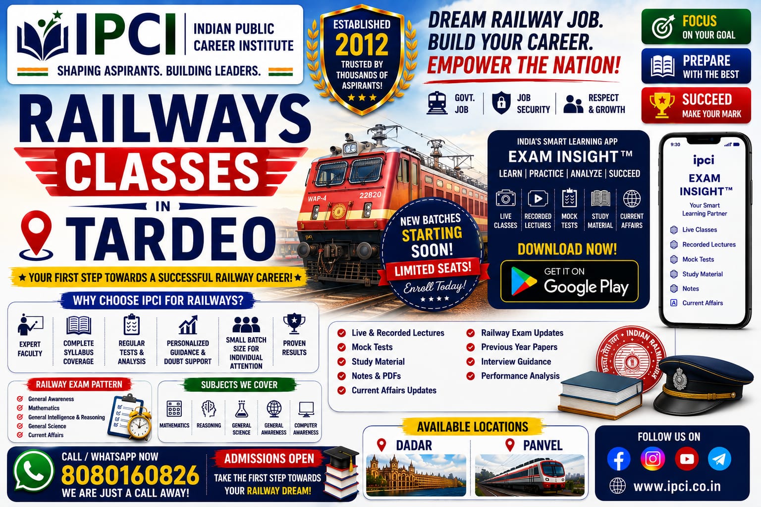 Best Railway Classes in Tardeo | RRB NTPC, Group D, ALP & Technician Coaching