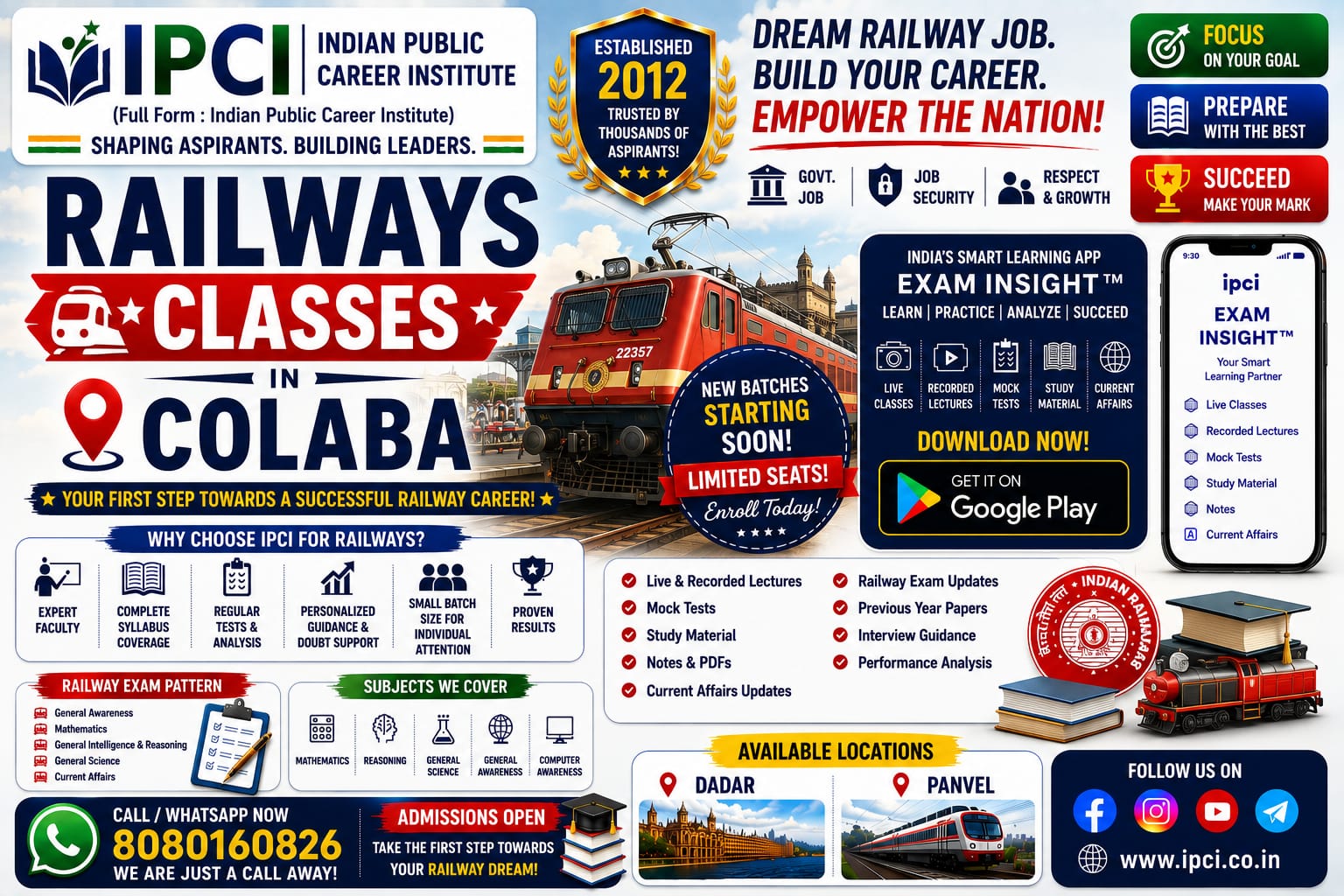 Best Railway Classes in Colaba | RRB NTPC, Group D, ALP & Technician Coaching