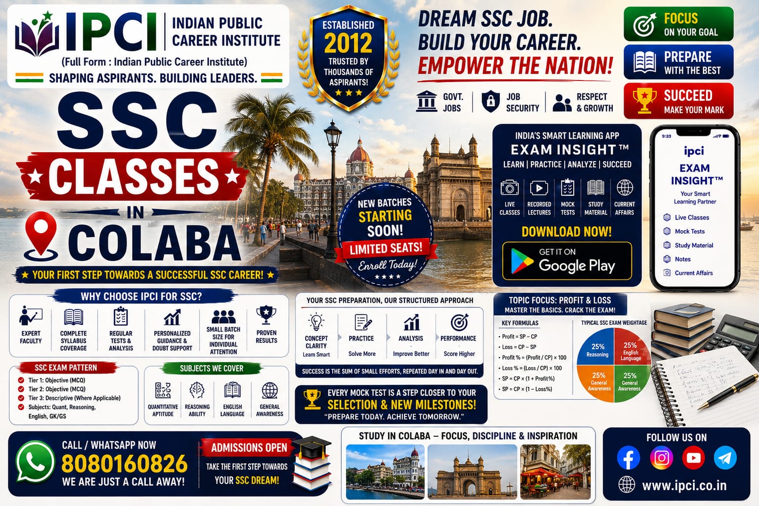 Best SSC Classes in Colaba | SSC CGL, CHSL, MTS, GD & Stenographer Coaching
