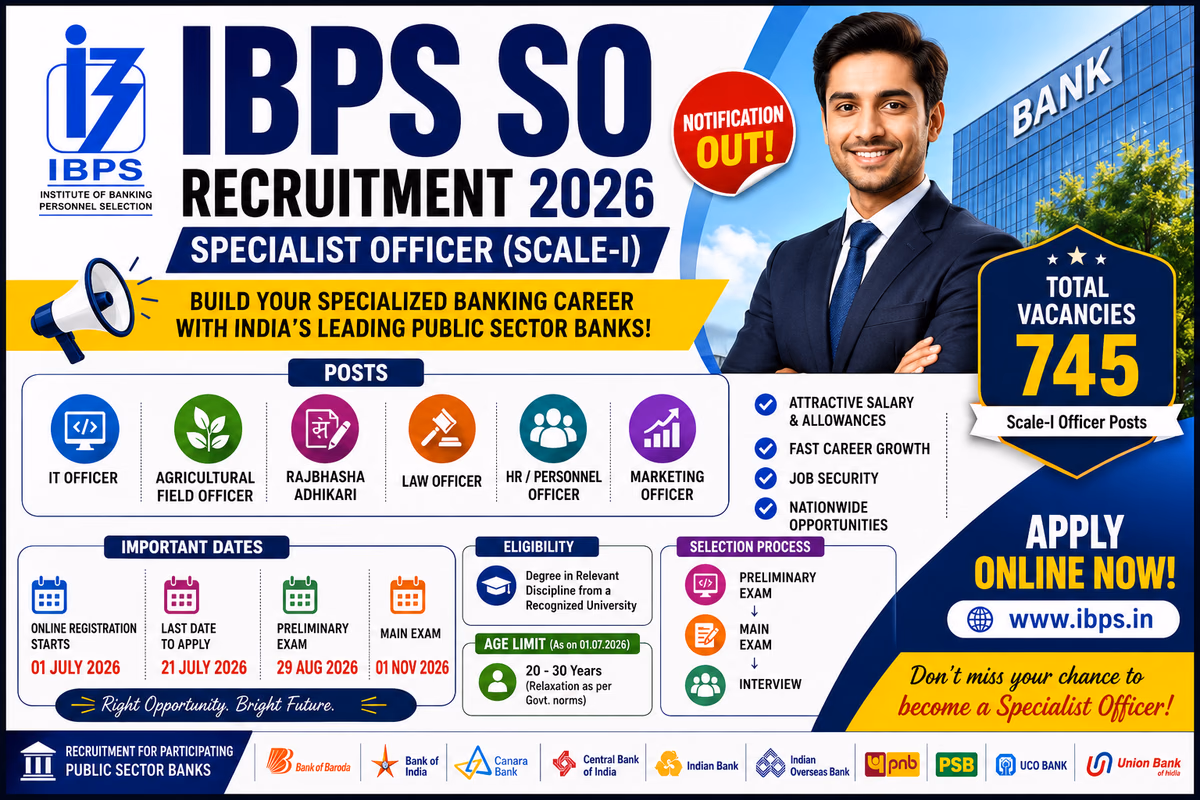 IBPS SO 2026 Registration Closing Soon: Apply Before 21 July