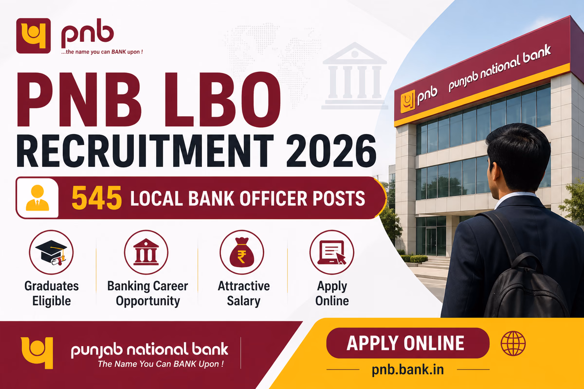 PNB LBO Recruitment 2026 Notification Out for 545 Local Bank Officer Posts | Apply Online