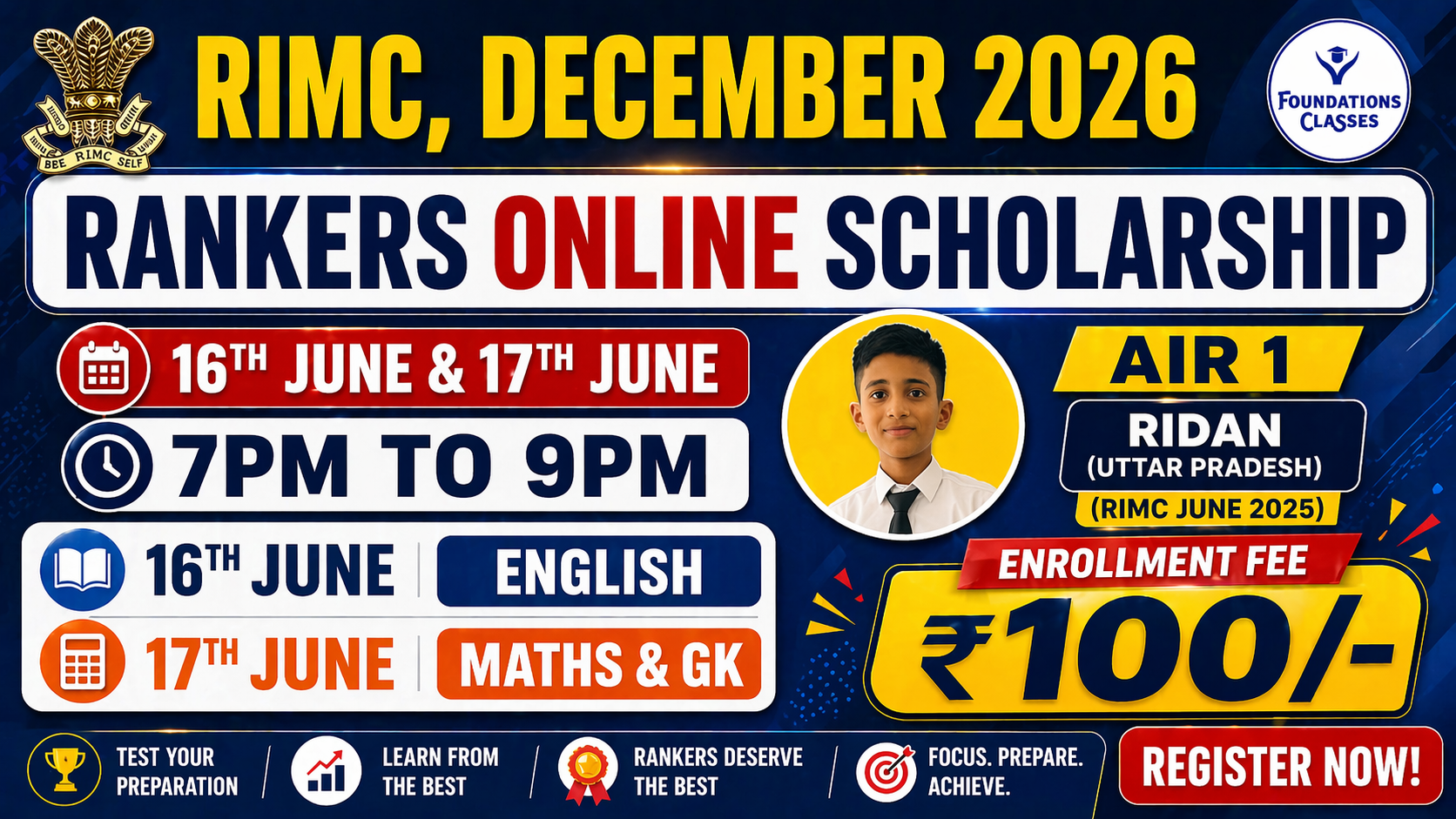 RIMC December 2026 Rankers Online Scholarship Batch